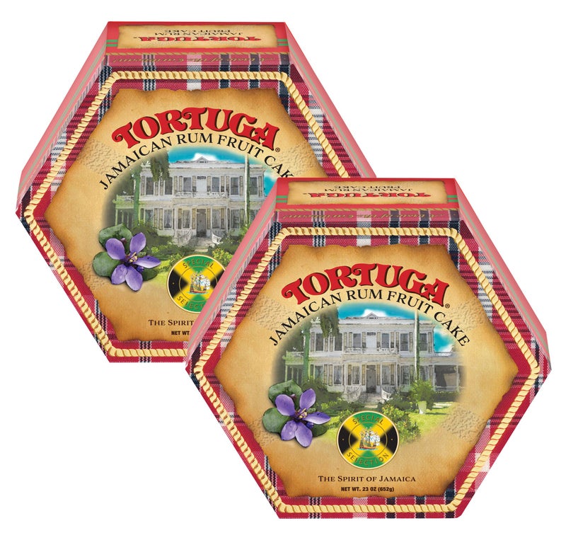 Tortuga Jamaican Christmas Fruit Cake - 23oz (2 Pack) - An Exquisite Fruit Cake With Rum For Stocking Stuffers, Gift Baskets - Gourmet Rum Cakes Tortuga - Fruit Cakes for Christmas - Image 1
